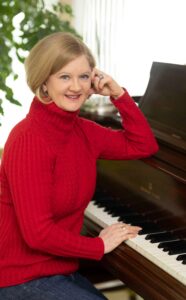 Lysa at the piano, music can help prevent cognitive decline